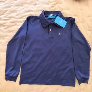 J. Bailey Boys' Long Sleeve Polo Shirt in Navy